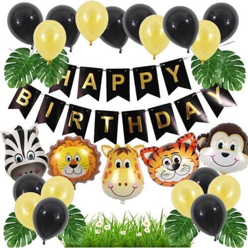 Animal Balloons Zoo Jungle Theme Party Decor Supplies for Kids Boys Birthday Forest Party Balloon Set Baby Shower Decorations