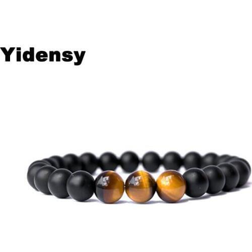 Yidensy Fashion Natural Stone Bracelets 3 Yellow Tiger Yoga Strand Beads Bracelet for Women Female Handmade Jewelry Accessories