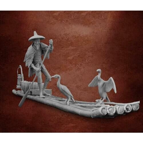 1/32 Scale Unpainted Resin Figure Old fisherman GK figure