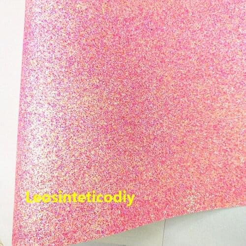 1PC 21X29CM Synthetic Letaher, Cuero Sintetico Pink Glitter Leather For Making Bows Accessories T17B