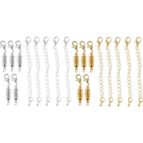 10Pcs Stripe Magnetic Lobster Clasp Extend for Jewelry Necklace Bracelet DIY