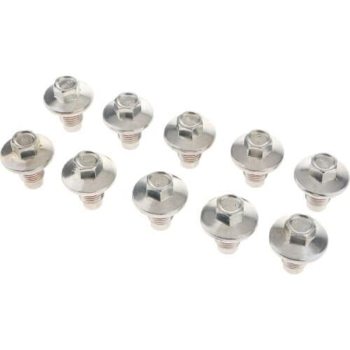 10 Pieces Engine Oil Pan Drain Sump Filter Plug Bolt Fits for 2003-2019 Dodge Jeep Chrysler, M14 x 1.5, Silver