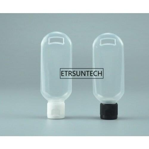 100pcs 60ml Clear Flip Top Cap Refillable Bottle Transparent Small Simple Empty Container Makeup Liquid Cosmetic Bottles