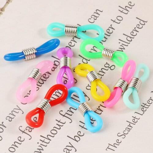 50pcs Non Slip Multicolor Silicone Hook Rubber Glasses Loop Chain Jewelry Making Connectors Sunglasses Eyelets Strap Rope Loop