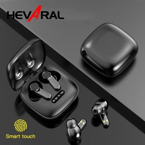 Wireless Earphones Digital Display Headphone Touch Control Noise Cancel HiFi Stereo Music With HD Microphone For Smartpho