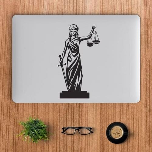 Goddess Lustitia Lady Justice Laptop Sticker for Macbook Pro 16" Air Retina 11 12 13 15 Inch Mac Book Skin 14" HP Notebook Decal