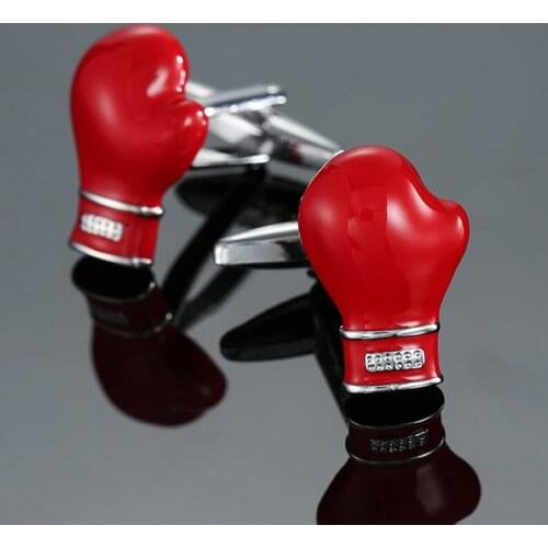 Boxing gloves Cufflinks new fashion brand jewelry mens business shirt suit badge pin red Cufflinks Wholesale & retail