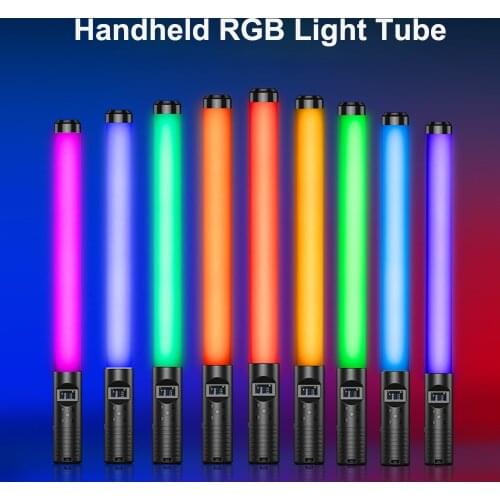 RGB Handheld LED Video Light Tube Photography Light Wand 3000K-6500K Dimmable 10 Lighting Effect for Vlog Portrait Photography