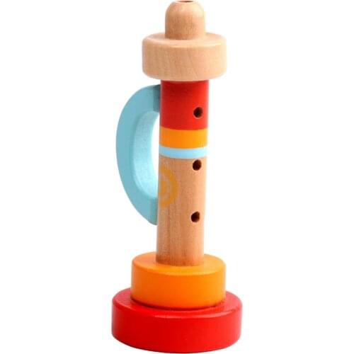Wooden Musical Trumpet Buglet Hooter Bugle Horn Wind Instrument for Educational Development Birthday Toys Birthday Gift