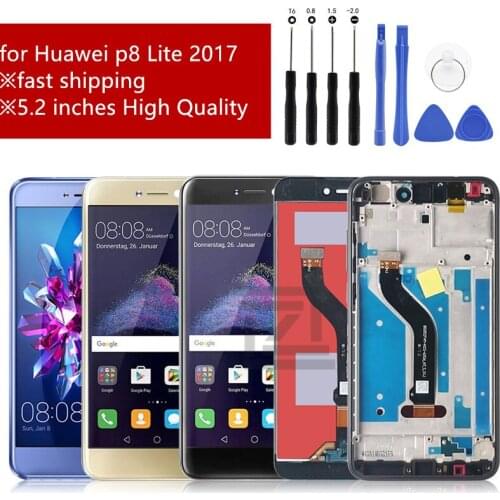 For Huawei P8 Lite 2017 LCD Display Touch Screen Digitizer Assembly With Frame PRA-LX3 Replacement For Huawei P8 Lite 2017 LCD