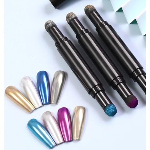 MiFanXi Double-end Two Color Nail Powder Cushion Pen Nail Art Glitter Muticolor Chrome Powder Decorations