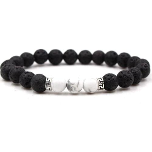 Elegant Natural Black Volcanic Lava Stone DIY Bracelets Bangles for Men&Women Charm Creative Jewelry Pulseras Celebration gifts