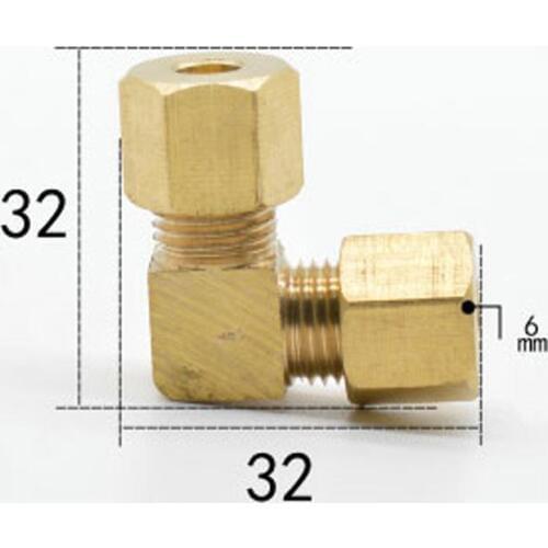 Fit Tube OD 6mm Brass Compression Fitting Union Elbow Connector Water Gas Fuel