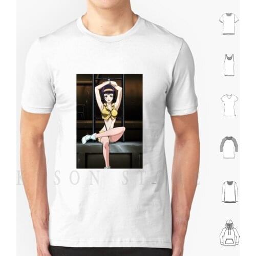 Cuffed Faye Valentine T Shirt Men Cotton Cowboy Bebop Faye Valentine Spike Spiegel Vicious Ein Edward Radical Ed