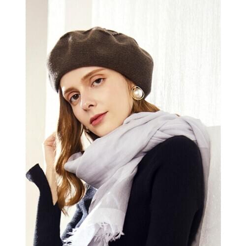 H776 Women Beret Hat Autumn Winter High Quality Fashion Simple Travel Shopping Cap Lady Warm Elegant Church Party Casual Hats