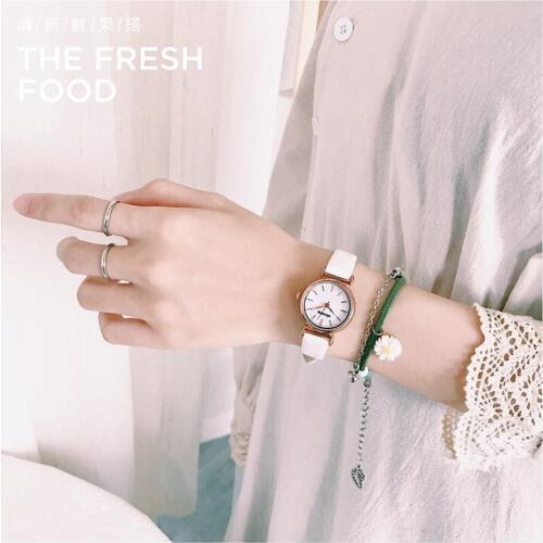 Exquisite White Marble Dial Watches Women Fashion Small Quartz Watch Ulzzang Brand Qualities Simple Ladies Leather Wristwatches