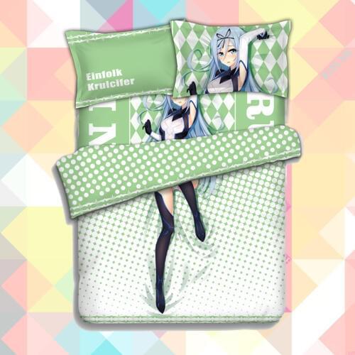 Anime Cartoon Saijaku Muhai no Bahamut Einfolk Krulcifer Quilt Cover Soft Printed Bedding Set Duvet Cover Set 4pc No.CP201600201