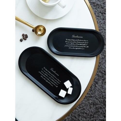Nordic Style Creative Stainless Steel Plate Retro Oval Storage Jewelry Tray Dessert/Snacks Dish Desktop Decoration