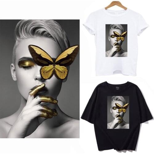 Fashion Girl Washable Patches For Clothing Diy T-shirt Dresses Stripes For Clothe Thermal Transfe Sticker Iron-On A-level Badges