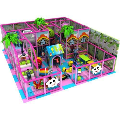 New CE kids amusement indoor candy soft playground park,pink maze with rest seats and tables YLW-IN171033