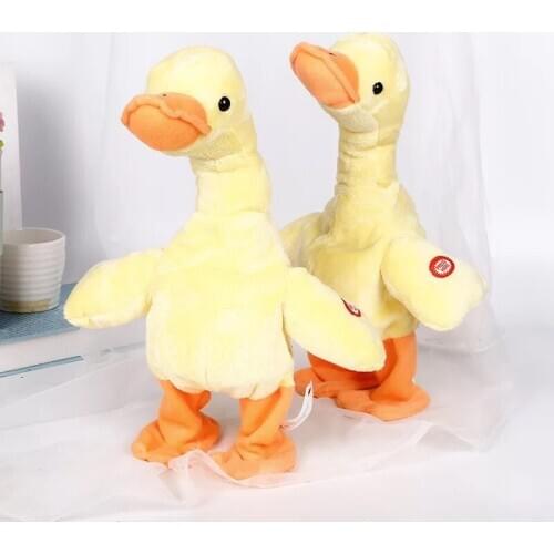 New Electric Duck Plush Kids Toy Sing Dancing Interactive Stuffed Animal Funny Duck Plush Toys Birthday Gifts For Children