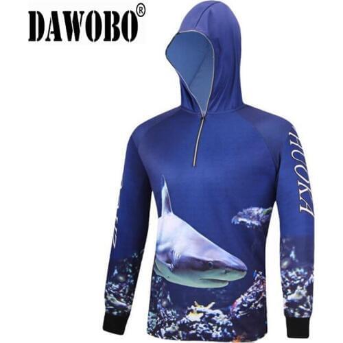 2019 New arrival Summer Outdoor fishing clothes breathable quick dry Anti Sai UV Anti mosquit long sleeve hooded fishing Shirts