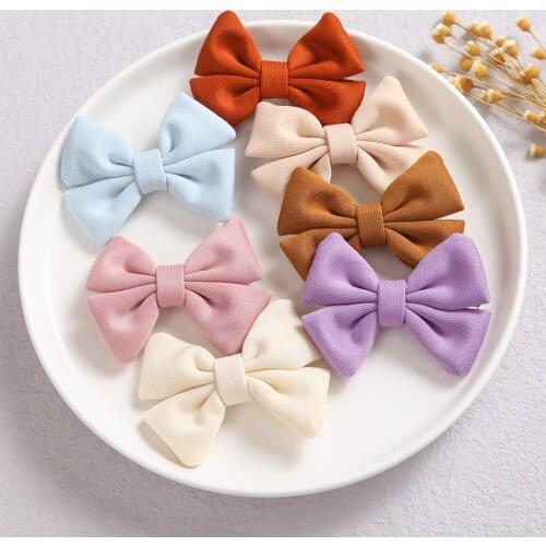 Solid Bow Hair Clips For Girls Handmade Bowknot Baby Hair Barrettes Small Bows Hairpins For Children Kids Hair Accessories