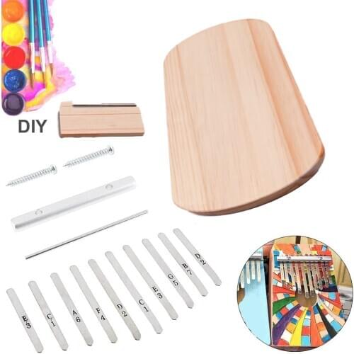 DIY 10 Keys Kalimba Thumb Piano-Make Your Own Kalimba Look, Wooden Small Kalimba for Birthday Gift Adult Kids Students Beginners