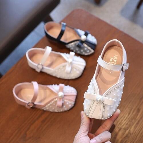 Pink Black Beige Fashion Girl Leather Shoes Kids Princess Shoes Chaussure Fille Spring Autumn Soft bottom Dance Shoes Children