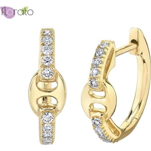 Minimalist Color Crystal CZ Hoop Earrings 925 Sterling Silver Ear Buckle Women Luxury Jewelry Fashion High-Quality Birthday Gift