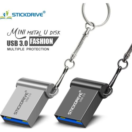 Waterproof Super Mini Metal USB Flash Drive 128GB 64GB 32GB 16GB USB3.0 memory stick pendrive u disk with key chain