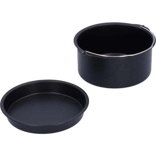 Air Fryer Cake Pan Easy To Demould Carbon Steel Fryer Accessories Pizza Pan Cake Barrel for Bakery for Coffee Shop for Cake Shop