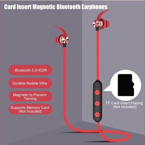 XT22 In-ear Neckband Mic TF Card Support Magnetic Ear Tips Bluetooth Earphones