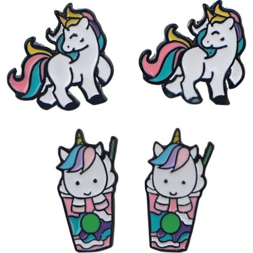 ZF2503 1pair Lucky Horse Lovely Cartoon Shape Ear Stud Earrings For Women Girls Cute Earrings Fashion Accessories Jewelry