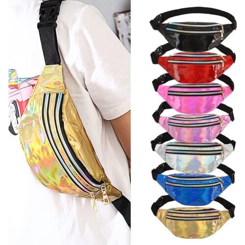 Women Bum Bag Laser Belt Holographic Designer Waist Cute Packs Phone Pouch For Party Travel