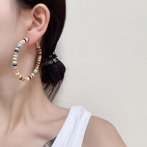 Earrings for Women Big Hoop Earrings Boho Earrings Colorful Circle Ear Rings Fashion Jewelry Brincos boucle d’oreille