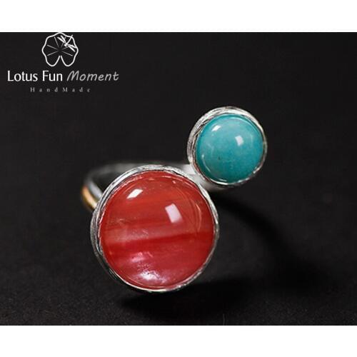 Lotus Fun Moment Real 925 Sterling Silver Natural Creative Handmade Designer Fashion Jewelry Candy House Rings for Women Bijoux