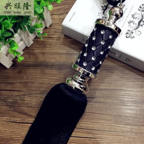 1Pair Luxury Imitation Crystal Beads Curtain Hanging Belt Ball Window Curtain Accessories Strap Tassel Tieback Buckle Decor