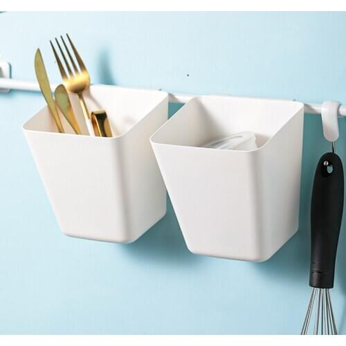 1PC Plastic Kitchen Spice Hanging Baskets Home Desk Small Storage Basket Holder Bathroom Rectangular Hanging Box