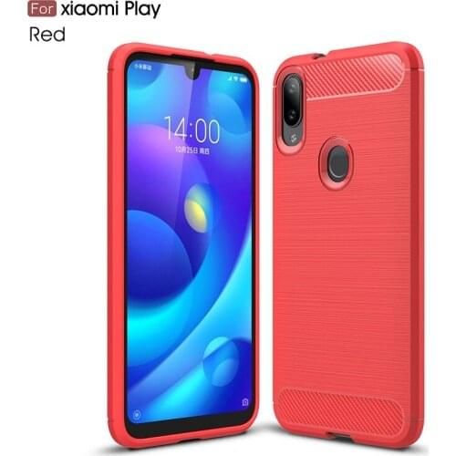 2019 Mobilephone Cases for Xiaomi Play Carbon Fiber case for Xiaomi Mi Play cover DHL Free shipping 50pcs
