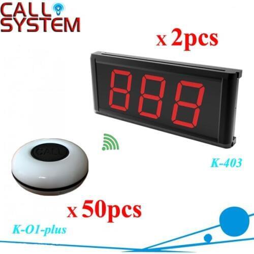433.92mhz Call system for food court restaurant 2 number receivers with 50 button for customer use Free dhl shipping