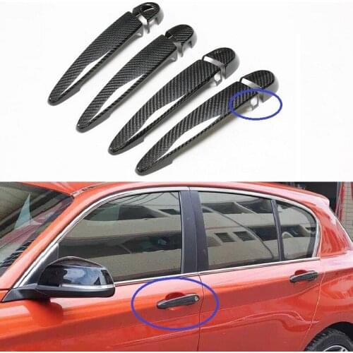 8Pcs/Set Carbon Fiber Door Handle Cover Fit For BMW E87 E90 E91 E92 E93 F30 E70 E71 With Comfort Accessories