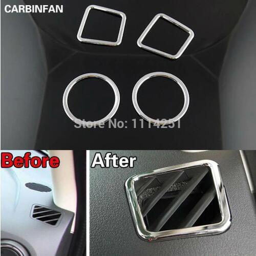 ABS Chrome inner AC Air Vent Cover Trim interior Air Conditioning Outlet Trims Sticker For Jeep Compass 2011 2012 2013 2014 2015