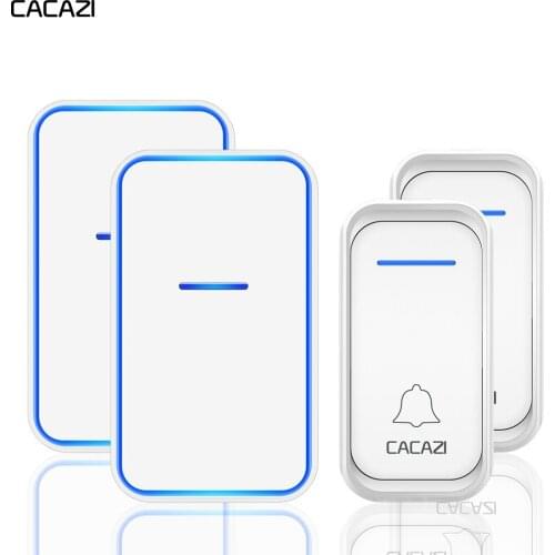 CACAZI Wireless Doorbell Waterproof 2 Button 2 Receiver US EU UK AU Plug 300M Remote Home Welcome Calling Door Bell Chime