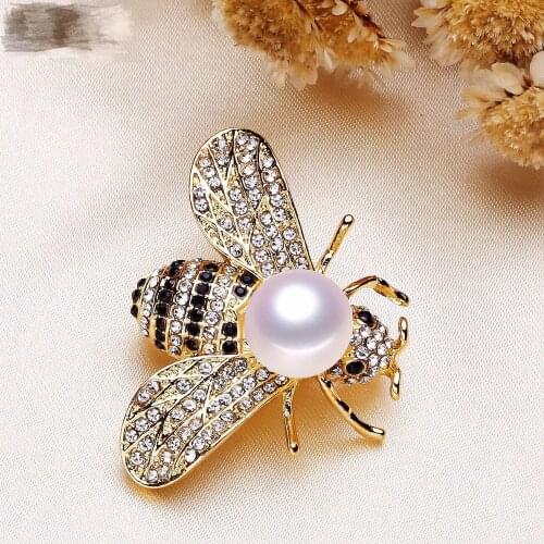 Bee Shape Brooch Pin Mountings Base Findings Accessories Jewelry Settings Parts for Pearls Beads Jade Crystals Agate Coral