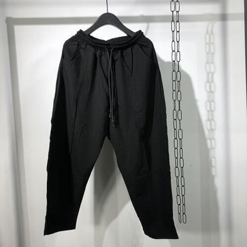 Owen Seak Men Casual Pencil Pants High Street Wear Ankle Length Pants Men Japanese Sweatpants Hip Hop Autumn Harem Black Pants