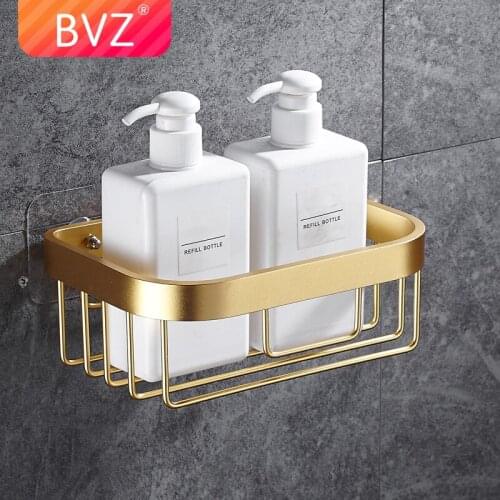 BVZ B Style Aluminum Bathroom Shelves 3 colors Shower Gel Holder Shower shelf Shower Shampoo Cosmetic Shelves Bathroom Storage
