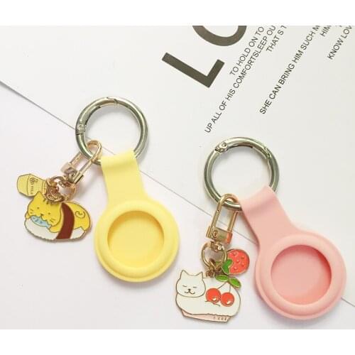 For AirTag case Cute Korea cartoon Luxury key chain silicone Case for Air Tags Locator Tracker Anti-lost Protective Cover