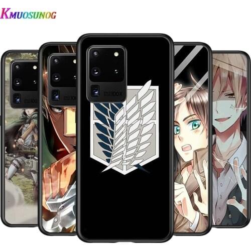 Anime attack on Titan for Samsung Note 20 Ultra 10 9 8 Plus Pro M60S M40 M30 M31S M20 M10 Black Phone Case