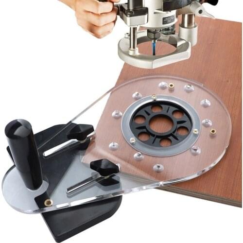 Woodworking Hole Punch Locator Circle Cutting Jig for Wood Routers/Electric Hand Trimmers Woodworking Milling Circle Groove